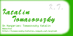 katalin tomasovszky business card